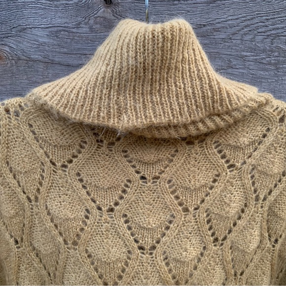 Elsamanda Anthropologie Sweater Womens M Mohair Blend Cowl Textured Semi Sheer - Picture 9 of 16